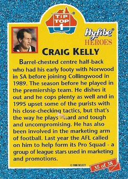 1996 Select Tip Top Hyfibe Heroes #35 Craig Kelly Back
